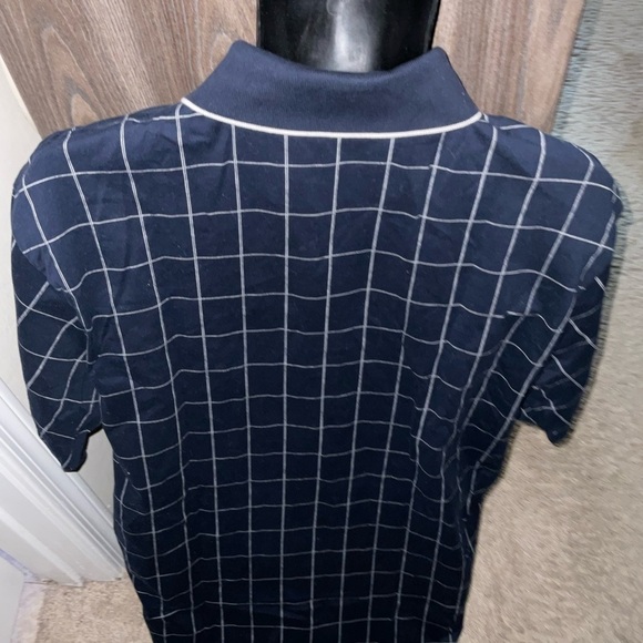 Men’s used size XL Nautica navy blue cotton striped polo shirt - Picture 4 of 4